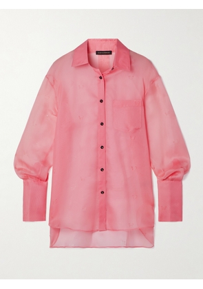 Kiki de Montparnasse - Laser-cut Silk-organza Shirt - Pink - x small,small,medium,large,x large