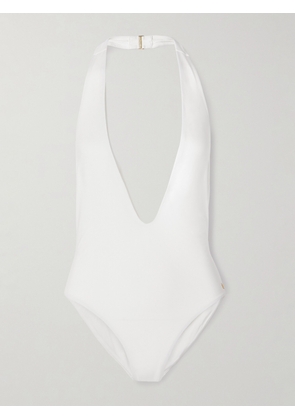 Kiki de Montparnasse - Echauffe Halterneck Swimsuit - White - x small,small,medium,large,x large