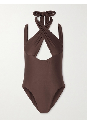 Kiki de Montparnasse - La Sirene Halterneck Swimsuit - Brown - x small,small,medium,large