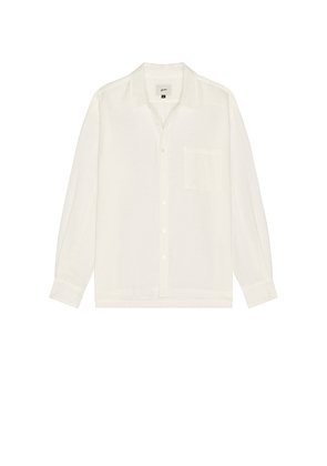 Bather Waffle Leisure Shirt in White. Size L. Also in S, XL/1X.