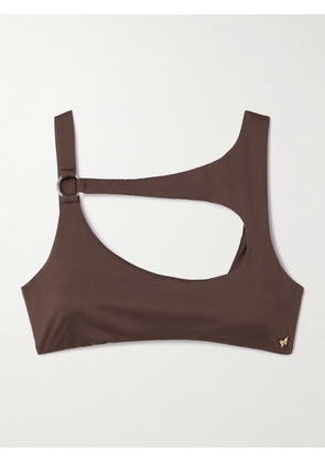 Kiki de Montparnasse - La Sirene Cutout Embellished Bikini Top - Brown - x small,small,medium,large