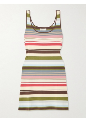 Faithfull - Enya Striped Cotton-blend Mini Dress - Green - x small,small,medium,large,x large,xx large