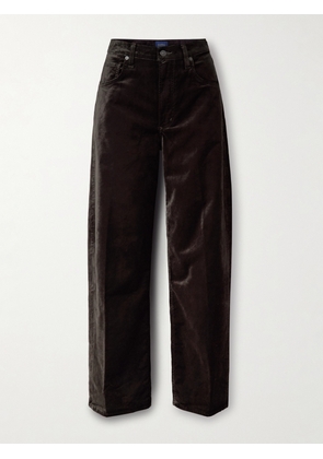 Citizens of Humanity - Ayla Baggy Cotton-blend Velvet Wide-leg Pants - Brown - 23,24,25,26,27,28,29,30,31,32