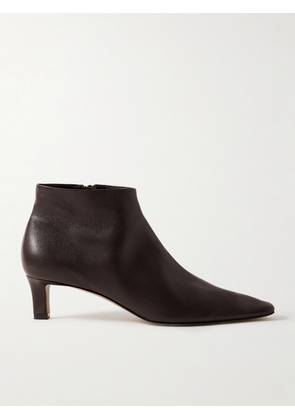The Row - Carla Leather Ankle Boots - Brown - IT35.5,IT36,IT36.5,IT37,IT37.5,IT38,IT38.5,IT39,IT39.5,IT40,IT41,IT42