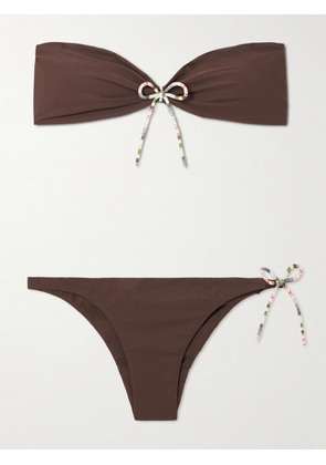 Faithfull - Bandol Recycled Bandeau Bikini - Brown - x small,small,medium,large,x large,xx large