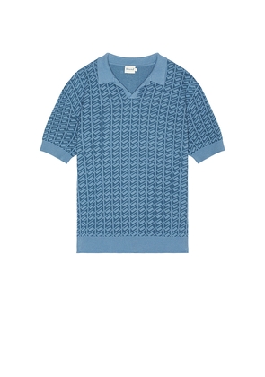 Bound Harris Knit Polo in Blue. Size L. Also in M, S, XL/1X.