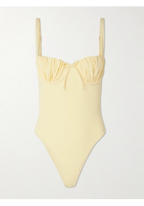 Faithfull - Dinard Gathered Recycled Swimsuit - Yellow - x small,small,medium,large,x large,xx large