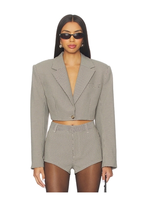 AFRM Petra Cropped Blazer in Cream. Size L. Also in M, XL.