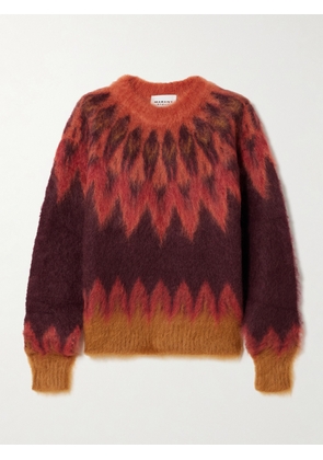 MARANT ÉTOILE - Natania Brushed Fair Isle Intarsia-knit Sweater - Burgundy - FR 34,FR 36,FR 38,FR 40,FR 42,FR 44