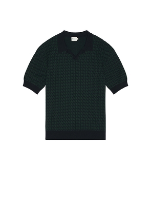 Bound Harris Knit Polo in Dark Green. Size L. Also in M, S.