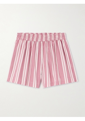 Faithfull - Elva Striped Cotton Shorts - Pink - x small,small,medium,large,x large,xx large