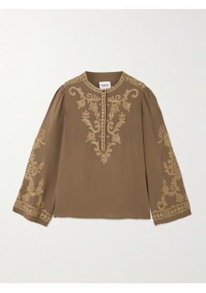 Marant Étoile - Falonne Embroidered Crepe Blouse - Green - FR 34,FR 36,FR 38,FR 40,FR 42,FR 44