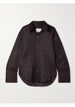 Citizens of Humanity - Camilla Cotton And Silk-blend Satin Shirt - Brown - x small,small,medium,large,x large
