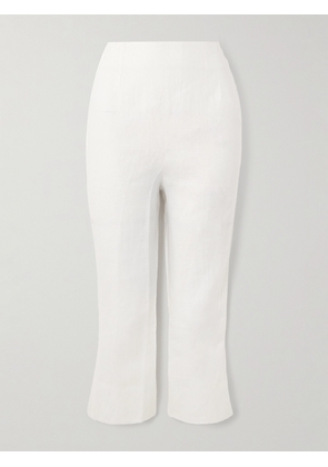 Faithfull - Capri Cropped Linen Slim-fit Pants - Ivory - x small,small,medium,large,x large,xx large