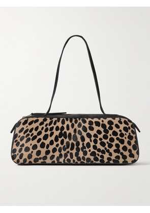 KHAITE - Simona Leather-trimmed Leopard-print Calf Hair Shoulder Bag - Animal print - One size