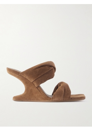 Rick Owens - Twisted Cantilever Suede Wedge Mules - Brown - IT35,IT36,IT37,IT38,IT39,IT40,IT41