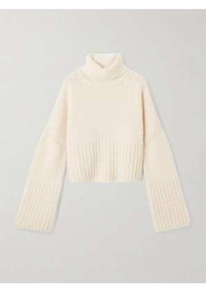 SASUPHI - Teddy Cropped Cashmere, Alpaca And Silk-blend Sweater - Ivory - IT36,IT38,IT40,IT42,IT44,IT46