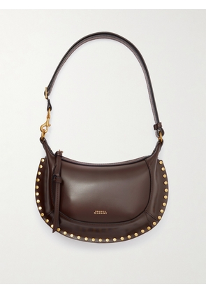 MARANT ÉTOILE - Oskan Moon Studded Leather Shoulder Bag - Brown - One size