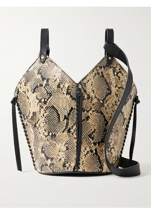 MARANT ÉTOILE - Tampa Mini Snake-effect Leather Bucket Bag - Animal print - One size