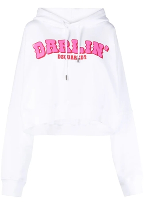 DSQUARED2 Darlin' logo-print cotton hoodie - White
