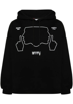 GCDS Do Not Talk To Me cotton hoodie - Black