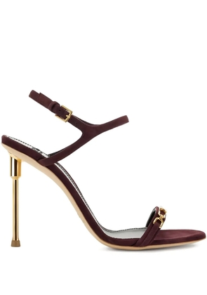 Elisabetta Franchi logo-plaque heeled sandals - Red