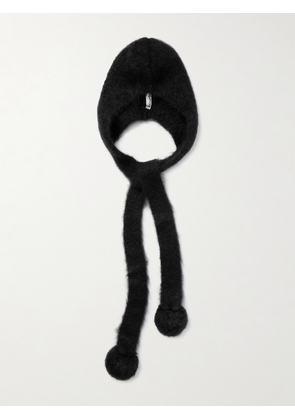 Acne Studios - Tie-detailed Mohair And Wool-blend Hood - Black - One size