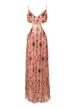 Amir Slama floral-print cut-out dress - Red