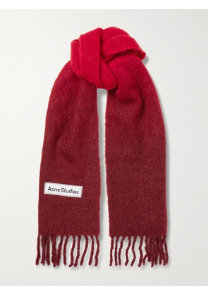 Acne Studios - Fringed Appliquéd Felt Scarf - Red - One size