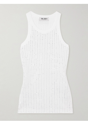 The Attico - Crystal-embellished Cotton Tank Top - White - IT36,IT38,IT40,IT42,IT44,IT46