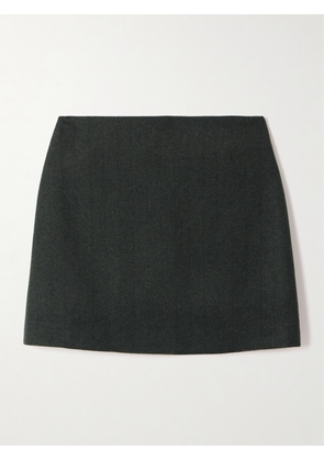 BLAZÉ Milano - Cheveyo Coci Herringbone Wool Mini Skirt - Green - 00,1,2,3,4
