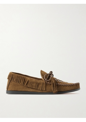 MARANT ÉTOILE - Fitza Tasseled Fringed Leather-trimmed Suede Loafers - Brown - FR35,FR36,FR37,FR38,FR39,FR40,FR41