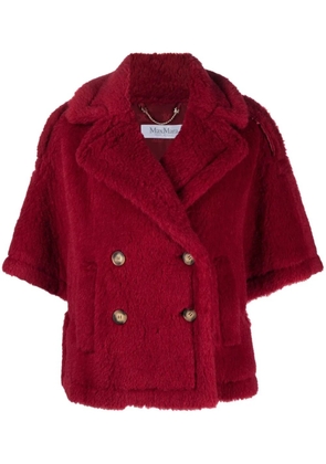 Max Mara wide-sleeved faux-fur jacket - Red