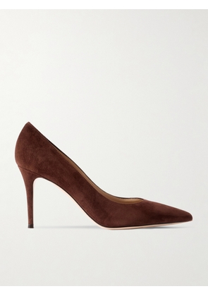 Gianvito Rossi - Gianvito 85 Suede Pumps - Brown - IT35,IT36,IT36.5,IT37,IT37.5,IT38,IT38.5,IT39,IT39.5,IT40,IT40.5,IT41,IT41.5,IT42