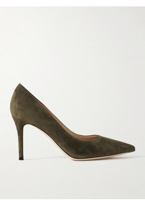 Gianvito Rossi - Gianvito 85 Suede Pumps - Green - IT36,IT36.5,IT37,IT37.5,IT38,IT38.5,IT39,IT39.5,IT40,IT40.5,IT41,IT41.5,IT42