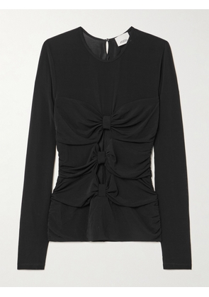 Isabel Marant - Gladice Bow-detailed Cutout Stretch-jersey Top - Black - FR 34,FR 36,FR 38,FR 40,FR 42,FR 44