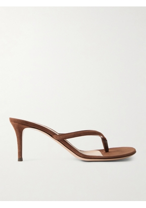 Gianvito Rossi - Calypso 70 Suede Mules - Brown - IT35,IT36,IT36.5,IT37,IT37.5,IT38,IT38.5,IT39,IT39.5,IT40,IT40.5,IT41,IT41.5,IT42