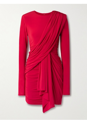 Isabel Marant - Georgia Ruched Draped Jersey Mini Dress - Red - FR 34,FR 36,FR 38,FR 40,FR 42,FR 44