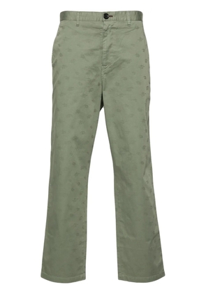 PS Paul Smith monogram-jacquard straight trousers - Green