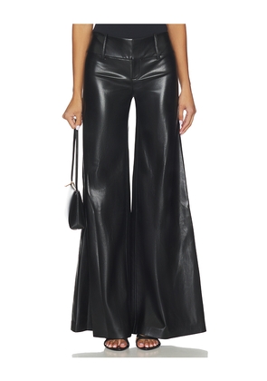 Alice + Olivia Olivia Vegan Leather Wide Leg Flare Pant in Black. Size 2. Also in 8.