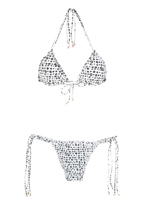 Amir Slama polka dot-print triangle bikini - Neutrals