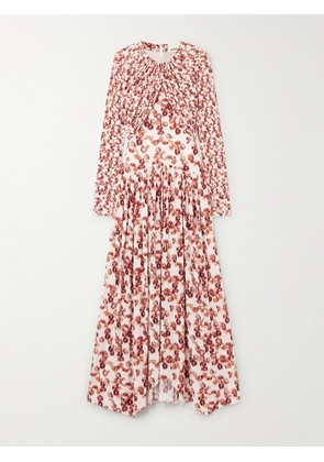 MARANT ÉTOILE - Galina Asymmetric Gathered Draped Printed Stretch-jersey Maxi Dress - FR 34,FR 36,FR 38,FR 40,FR 42,FR 44
