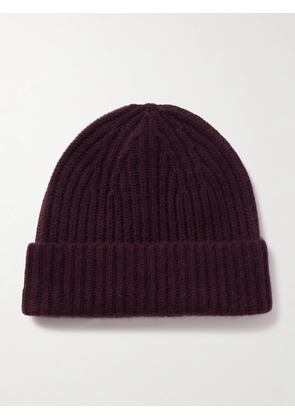 LISA YANG - Martigny Ribbed Cashmere Beanie - Burgundy - One size