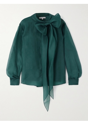 Carolina Herrera - Pussy-bow Silk-organza Blouse - Green - US0,US2,US4,US6,US8,US10
