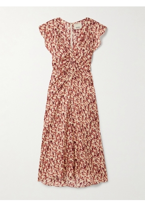 MARANT ÉTOILE - Lyndsay Gathered Printed Satin Midi Dress - FR 34,FR 36,FR 38,FR 40,FR 42,FR 44