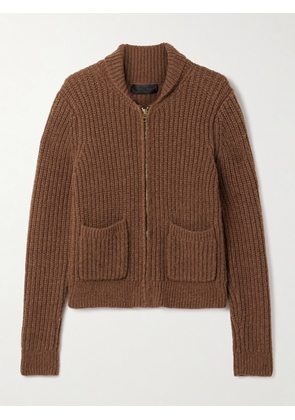 Nili Lotan - Tessen Ribbed-knit Merino Wool-blend Cardigan - Brown - x small,small,medium,large,x large