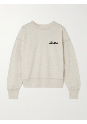 MARANT ÉTOILE - Shad Embroidered Organic Cotton-blend Jersey Sweatshirt - Ecru - FR 34,FR 36,FR 38,FR 40,FR 42,FR 44