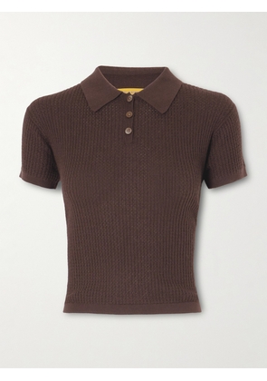 Guest In Residence - Ribbed Cashmere Polo Sweater - Brown - x small,small,medium,large,x large