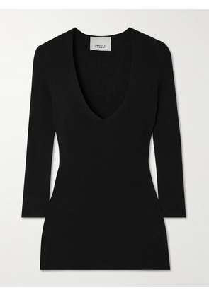 MARANT ÉTOILE - Felicia Ribbed Cotton-blend Top - Black - FR 34,FR 36,FR 38,FR 40,FR 42,FR 44