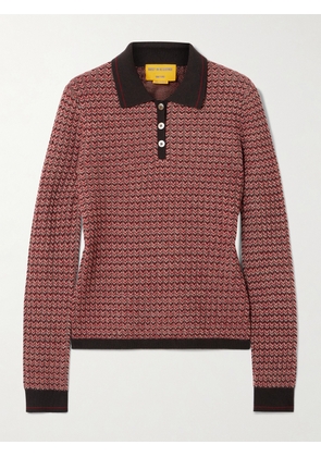 Guest In Residence - Striped Cashmere Polo Shirt - Red - x small,small,medium,large,x large